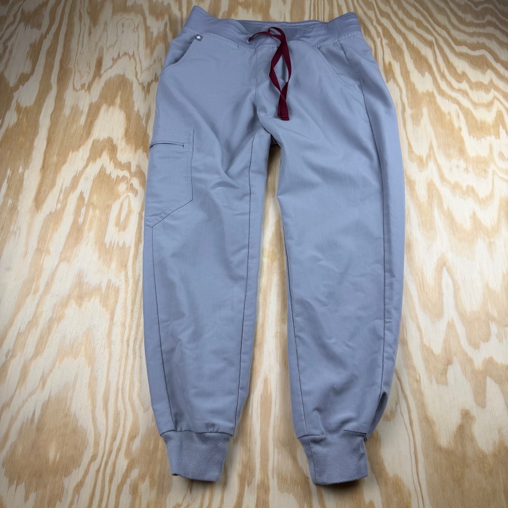 FIGS Zamora Jogger Scrub Pants Grey W18SW2005P Women Small Petite